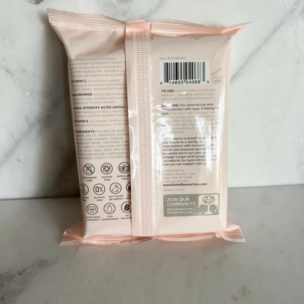 NWT Global Beauty Vitamin C Skincare Set Cleanser, Eye Cream & Cleansing Cloths
